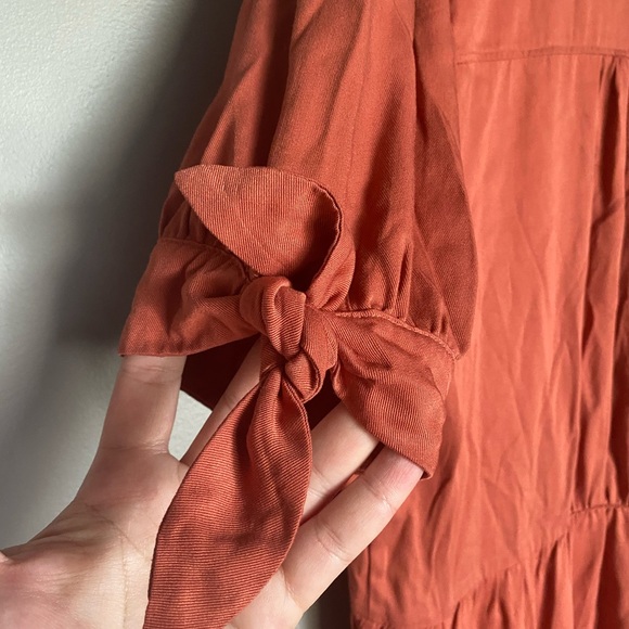 Orange button-front dress - Picture 3 of 3